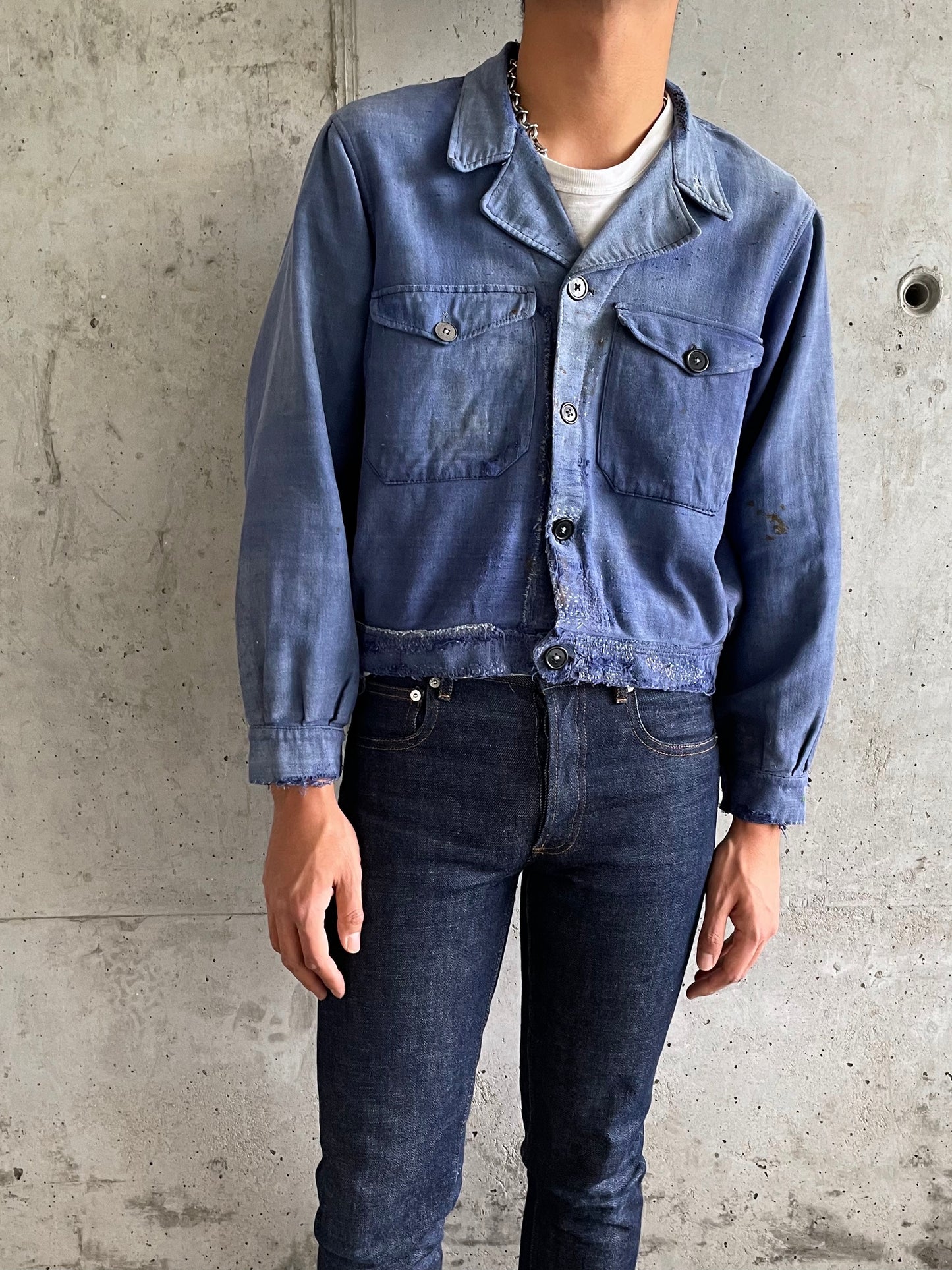 Vintage blue de moleskin tracker jacket