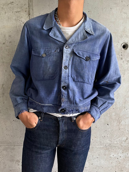 Vintage blue de moleskin tracker jacket