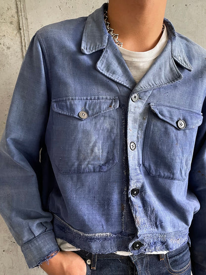 Vintage blue de moleskin tracker jacket