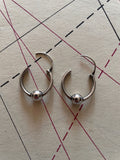 silver 925 ball hoop earring