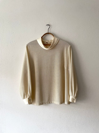 mesh shirt cream white