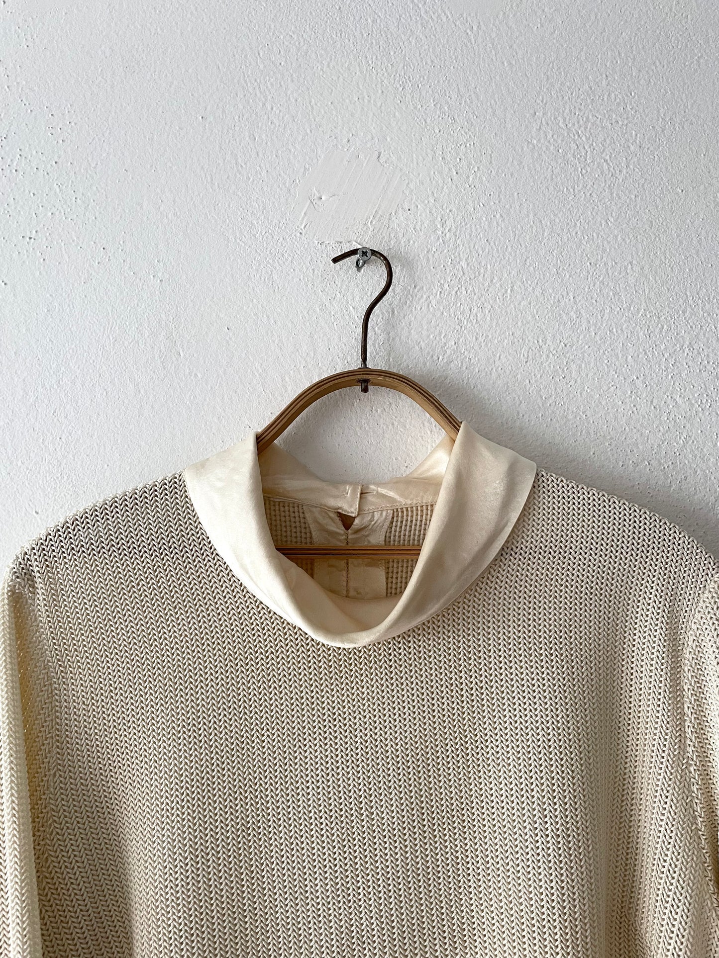 mesh shirt cream white