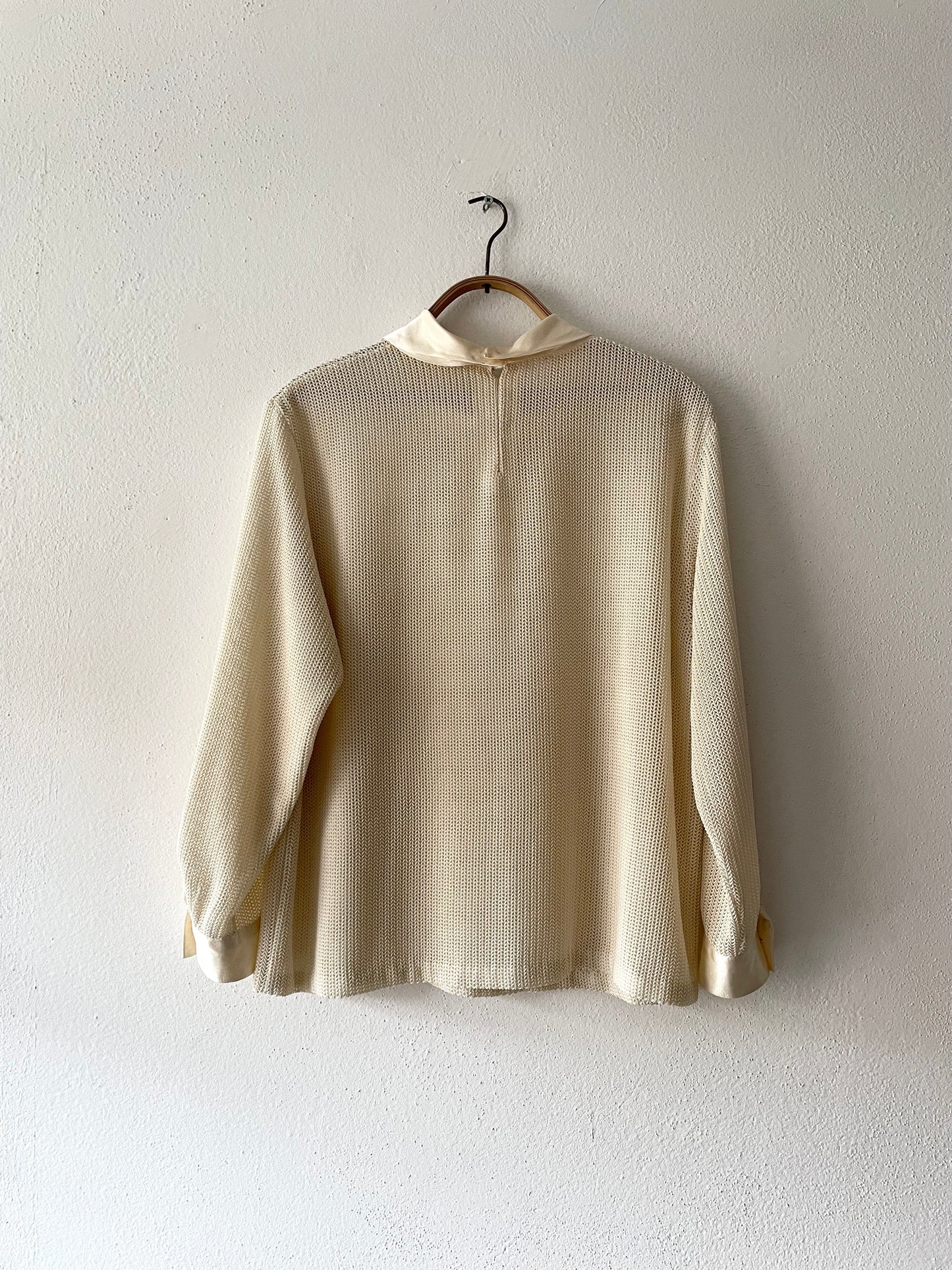 mesh shirt cream white