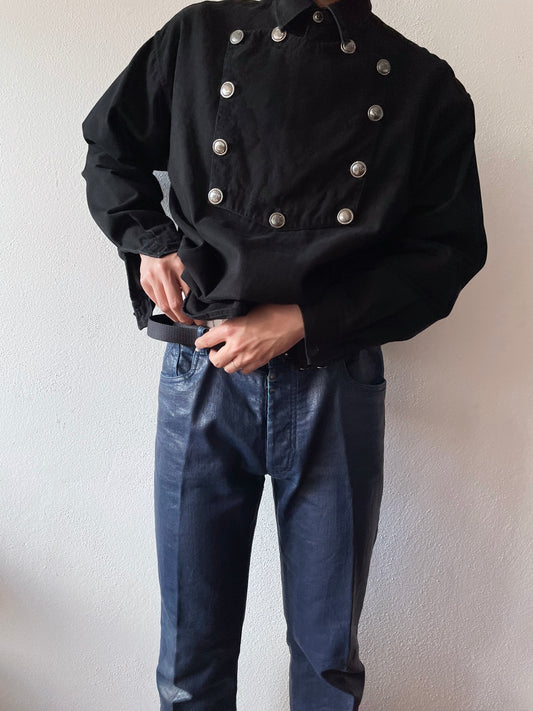 cotton black cavalry shirt
