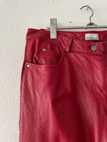 germany red leather trouser