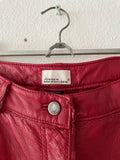 germany red leather trouser