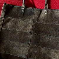 suede leather tote bag