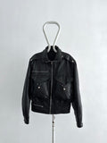 1980s Italy leather black.