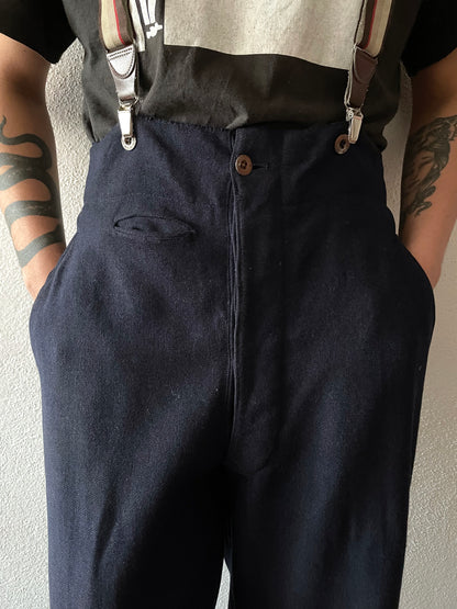 ~40's navy wool trouser