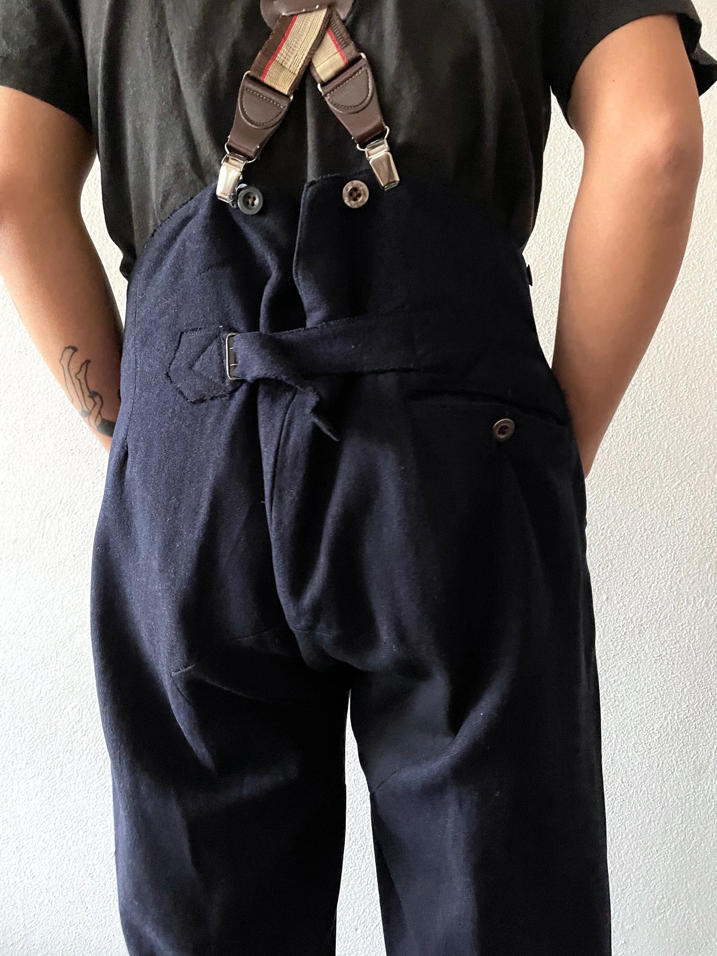 ~40's navy wool trouser