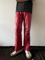 germany red leather trouser