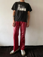 germany red leather trouser