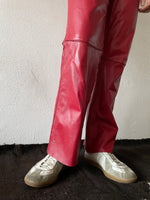 germany red leather trouser