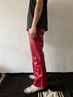 germany red leather trouser