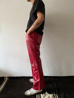 germany red leather trouser