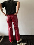 germany red leather trouser