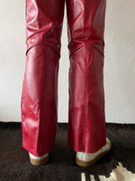 germany red leather trouser