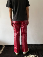 germany red leather trouser