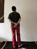 germany red leather trouser