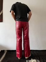 germany red leather trouser