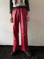 germany red leather trouser