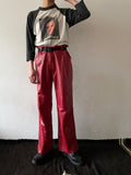 germany red leather trouser