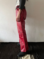 germany red leather trouser