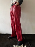 germany red leather trouser