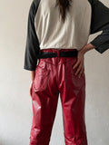 germany red leather trouser