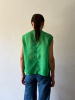 sheer green sleeveless top