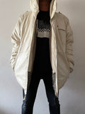 00's DC WHITE LEATHER DOWN JACKET
