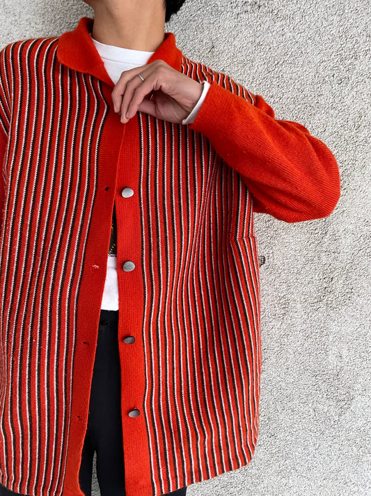 80s relaxed knit wool cardigan