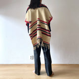 Vintage poncho, Kilim rug