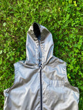 Silver metallic vest with hoodie
