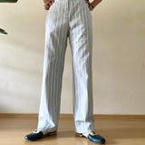 Striped cotton overall