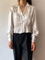 vintage rayon blouse with glass buttons