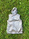 Silver metallic vest with hoodie