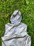 Silver metallic vest with hoodie