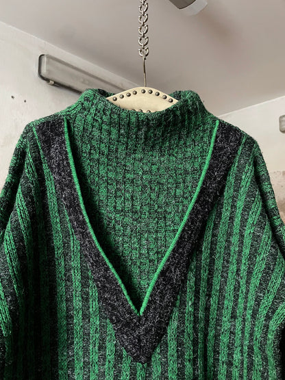 80s Nice pattern wool×acryl jumper