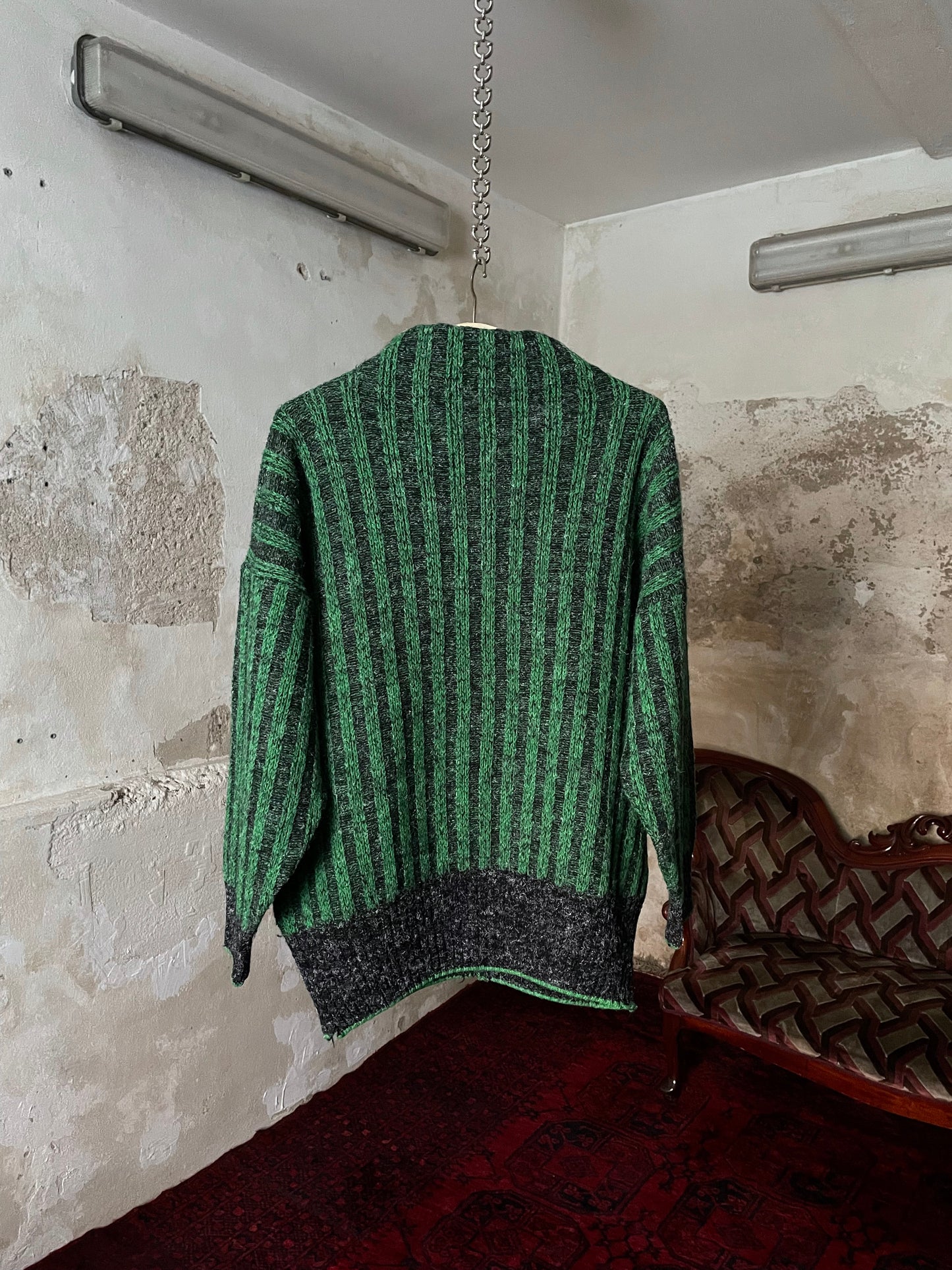 80s Nice pattern wool×acryl jumper