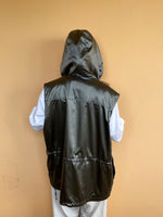 Silver metallic vest with hoodie