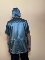 Silver metallic vest with hoodie