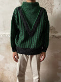 80s Nice pattern wool×acryl jumper