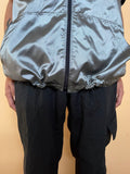 Silver metallic vest with hoodie