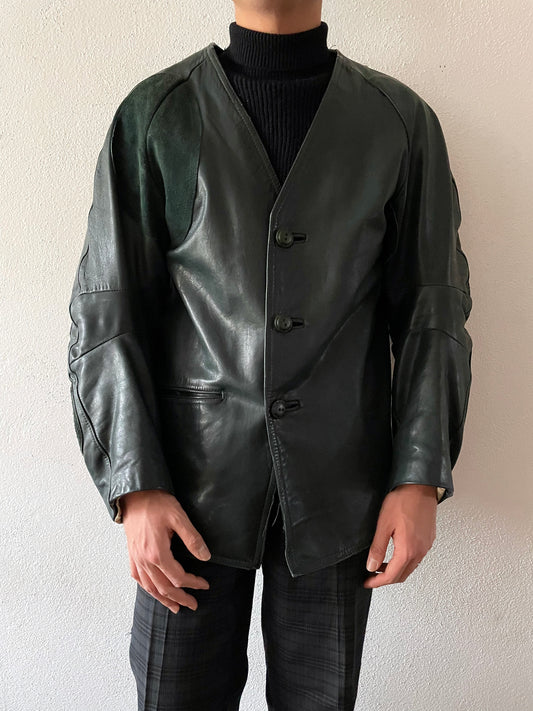50's-60's germany green leather shooting jacket