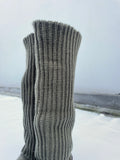 knitted long boots, dead stock
