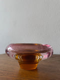 Bohemia glass ash tray or bowl- pink brown