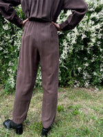 Chocolate silk jumpsuit