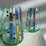ヴィンテージ チェコガラス チェコグラス コップ vintage Czech Czechoslovakia bohemia glass 50s 50's hand painted 