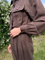 Chocolate silk jumpsuit